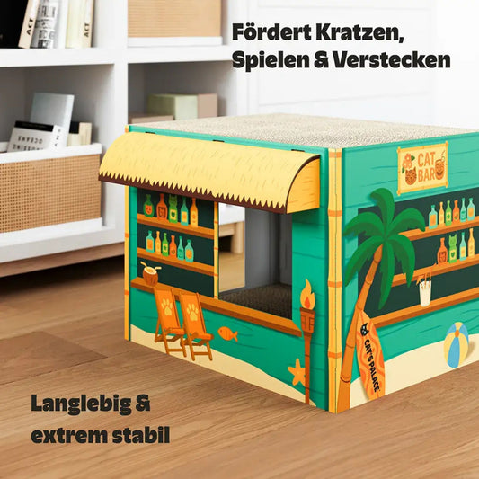 Aloha Strandbar Katzenhaus mit Kratzfläche