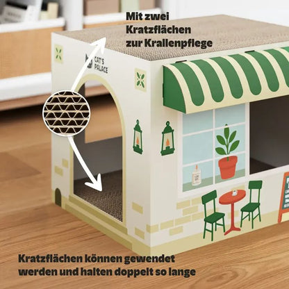 Coffeecat Café Katzenhaus mit Kratzfläche