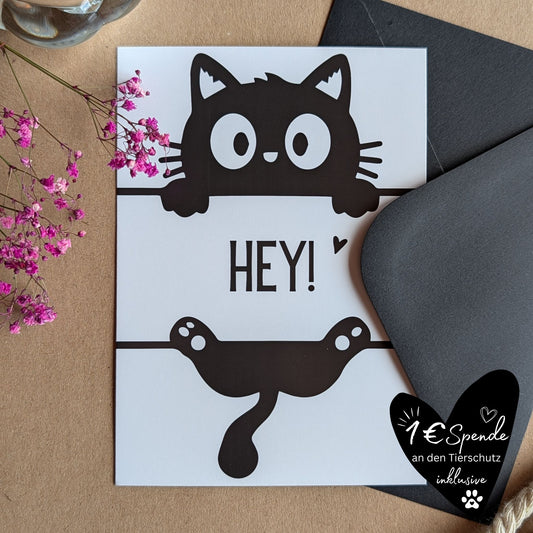 "Hey!" Postkarte