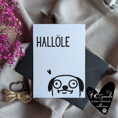 "Hallöle Hund" Postkarte