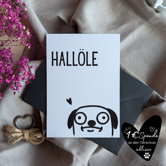 "Hallöle Hund" Postkarte