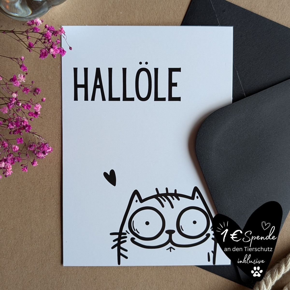 "Hallöle Katze" Postkarte