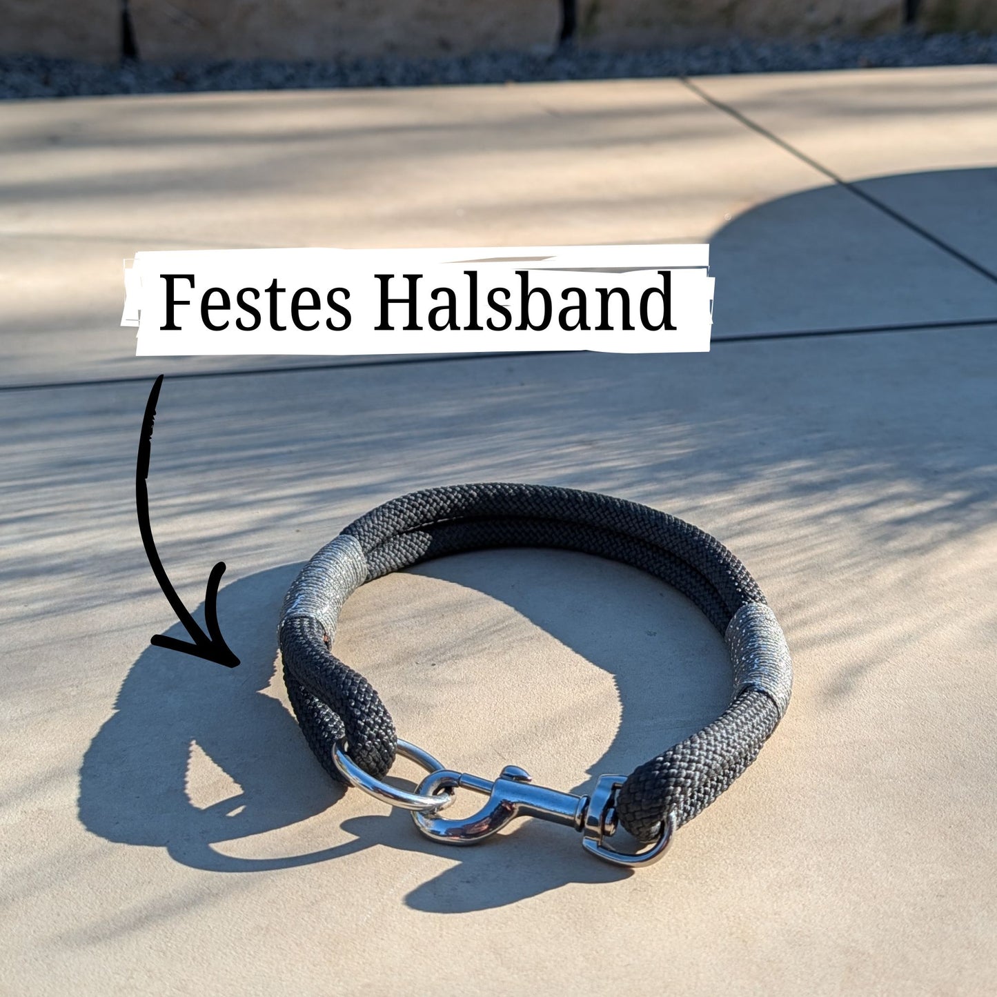 SET aus Leine und Halsband schwarz - silber