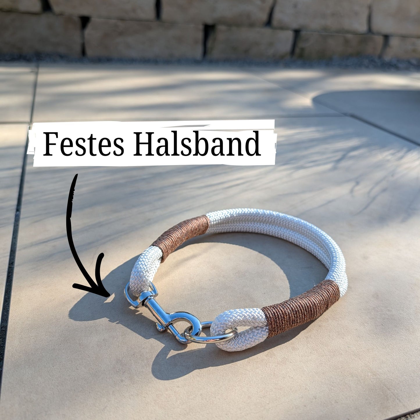 SET aus Leine und Halsband weiß - braun