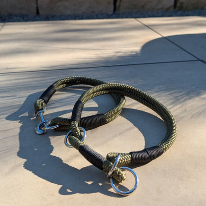 Hundehalsband olivgrün - schwarz