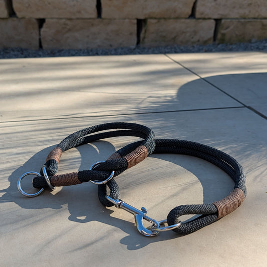 Hundehalsband schwarz - braun