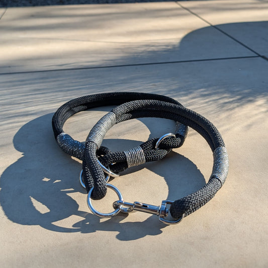 Hundehalsband schwarz - silber