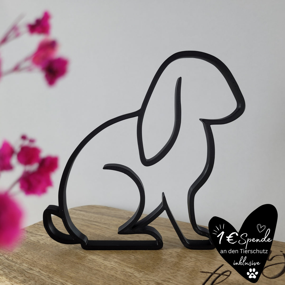 "Hase mit Schlappohren" Silhouette