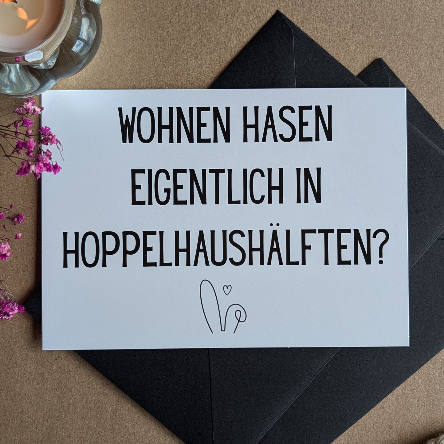 Hoppelhaushälfte Postkarte