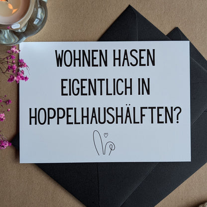 Hoppelhaushälfte Postkarte