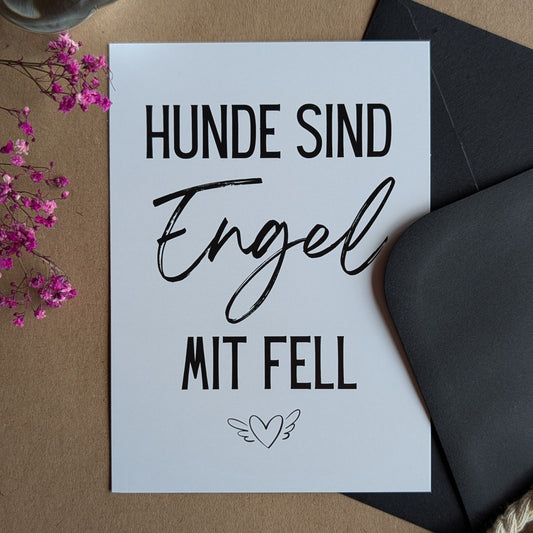 Hunde sind Engel Postkarte