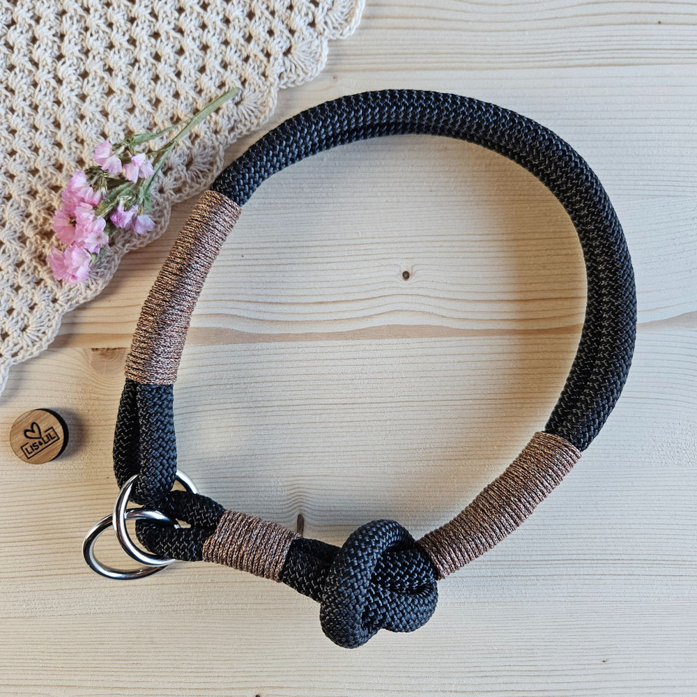 Hundehalsband schwarz - braun