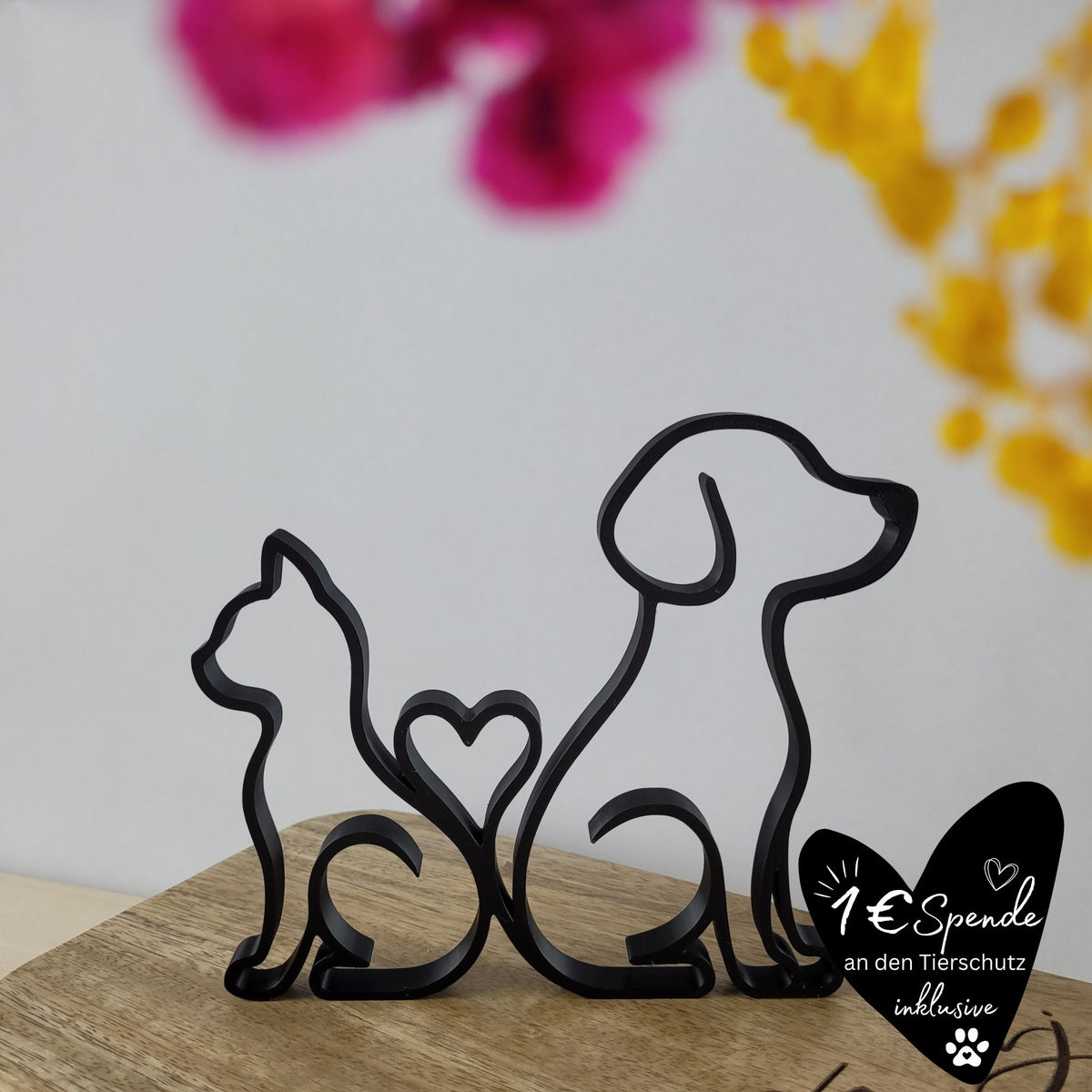 "Hund & Katze mit Herz" Silhouette