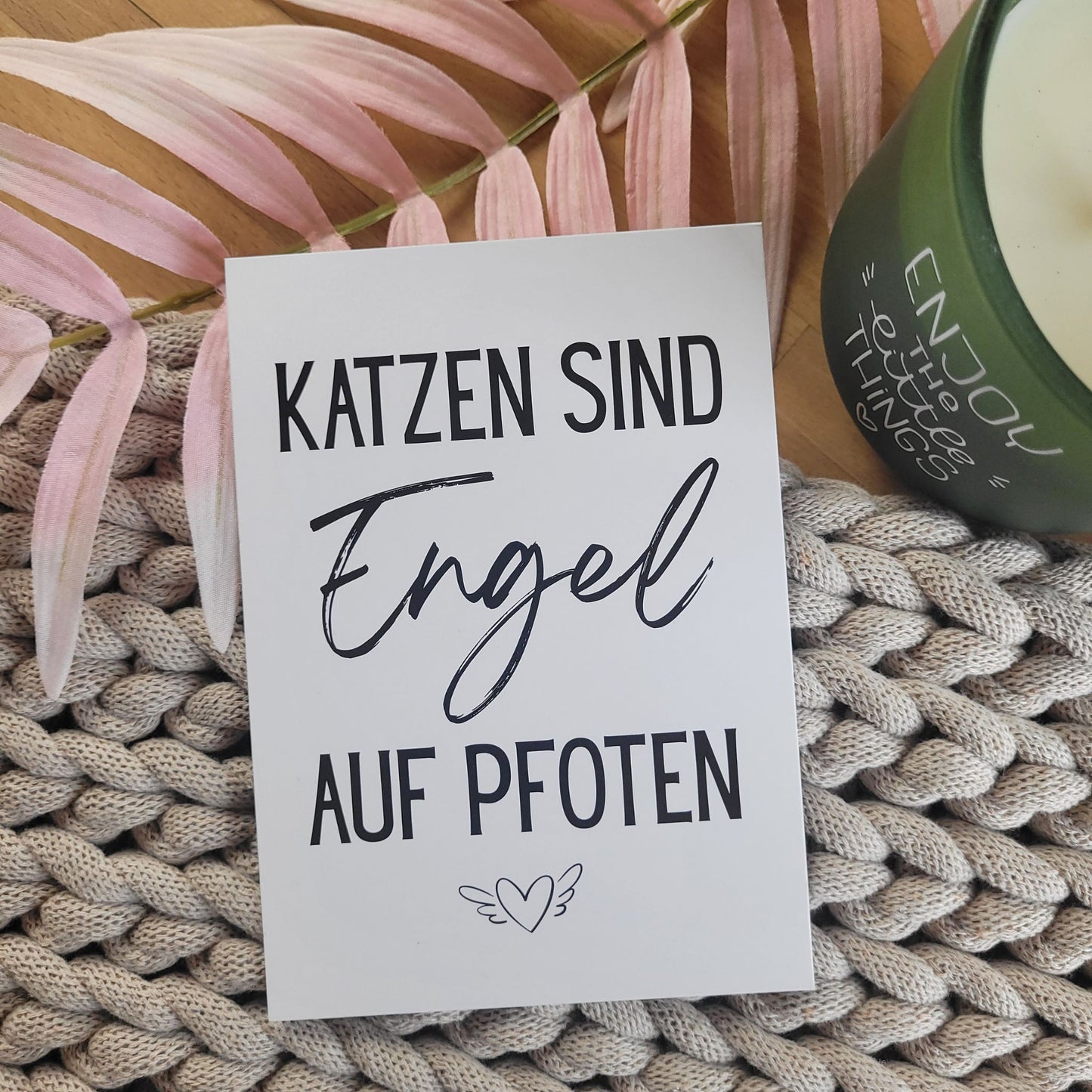 Katzen sind Engel Postkarte