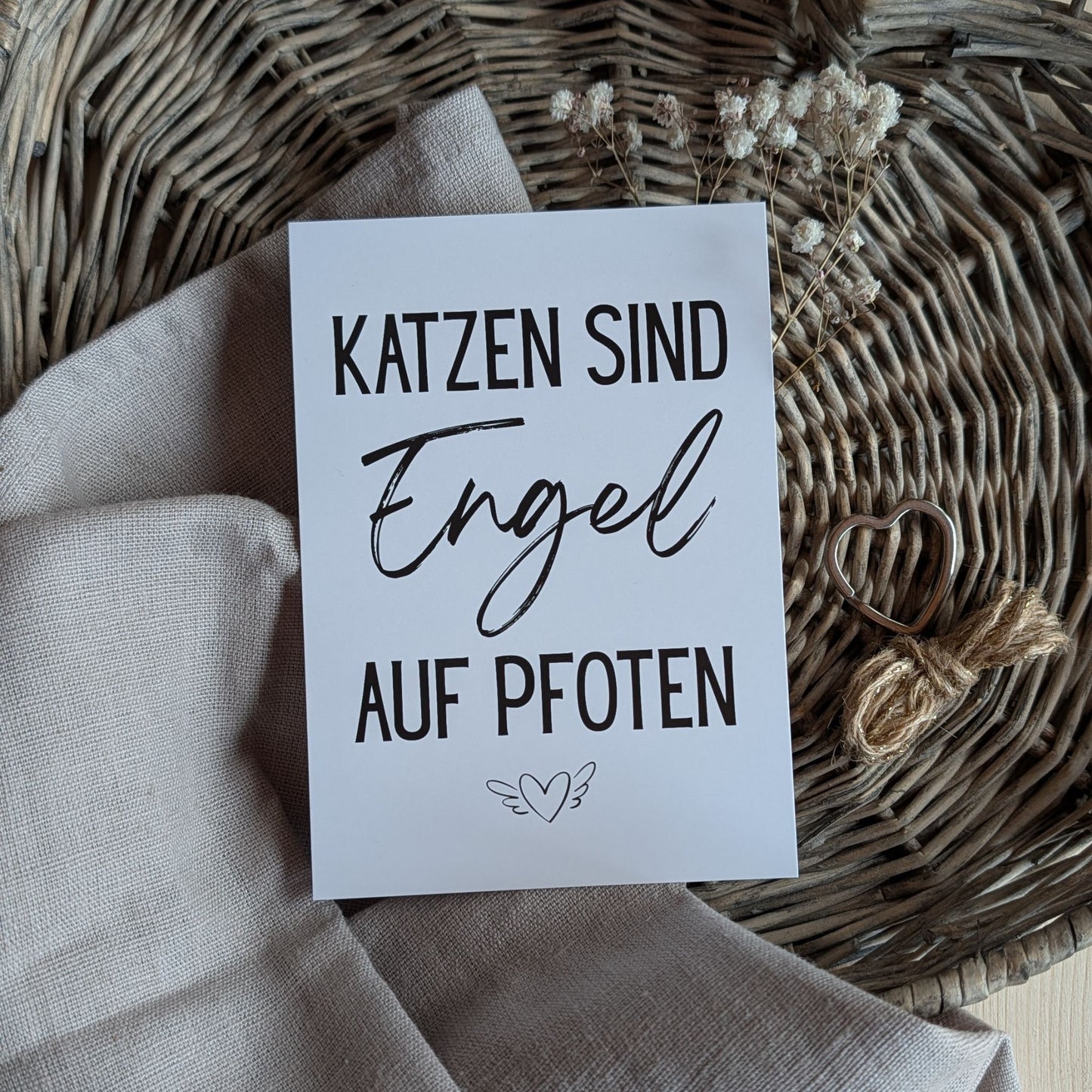 Katzen sind Engel Postkarte
