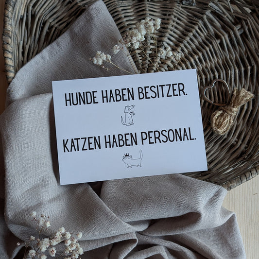 Katzen haben Personal Postkarte