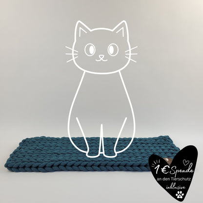 Katzenmatte "Schöne Aussicht" - meeresblau