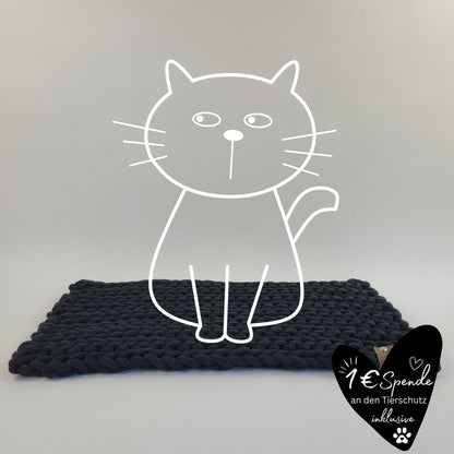 Katzenmatte "Schöne Aussicht" - schwarz