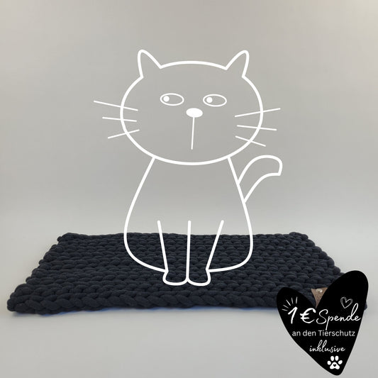 Katzenmatte "Schöne Aussicht" - schwarz