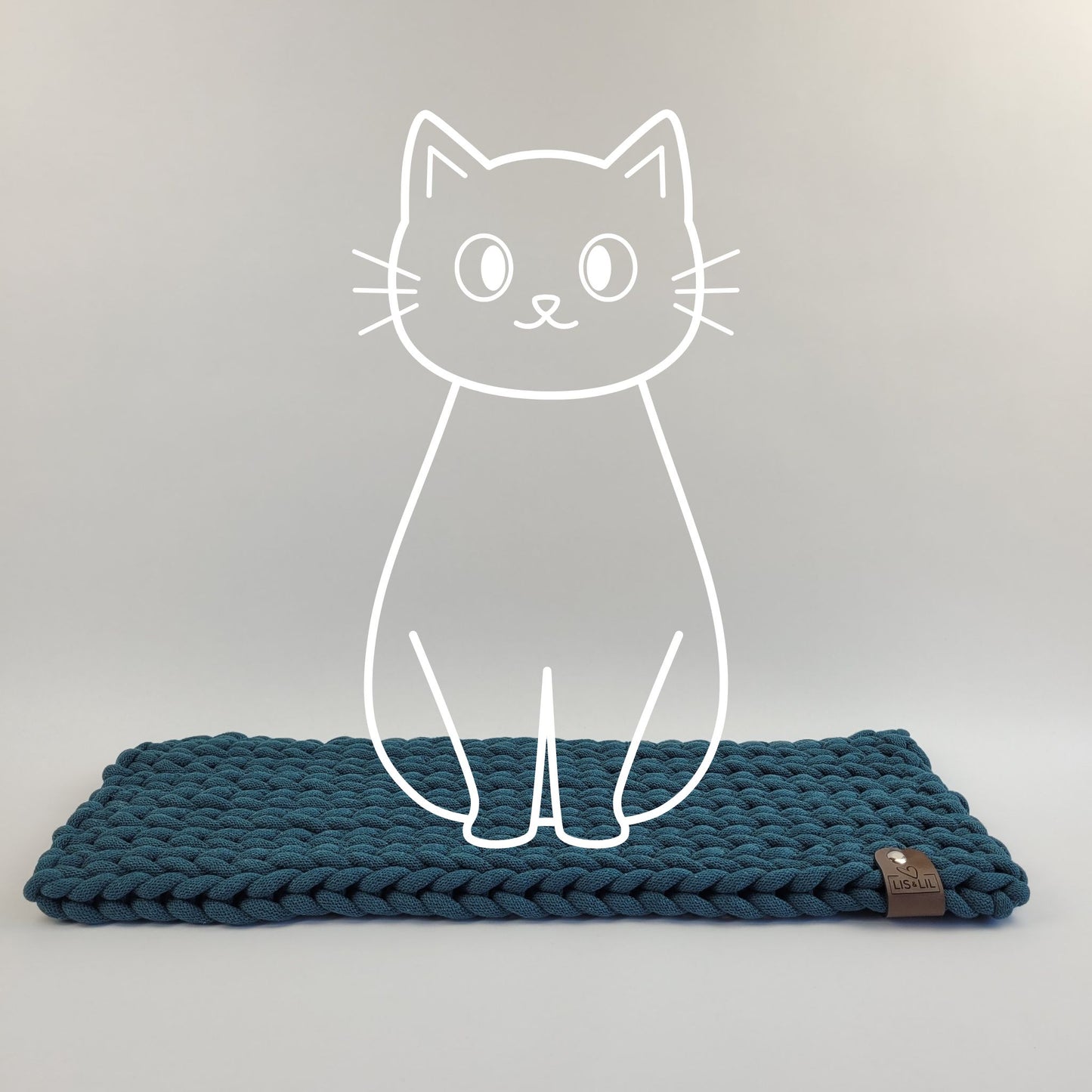 Katzenmatte "Schöne Aussicht" - meeresblau