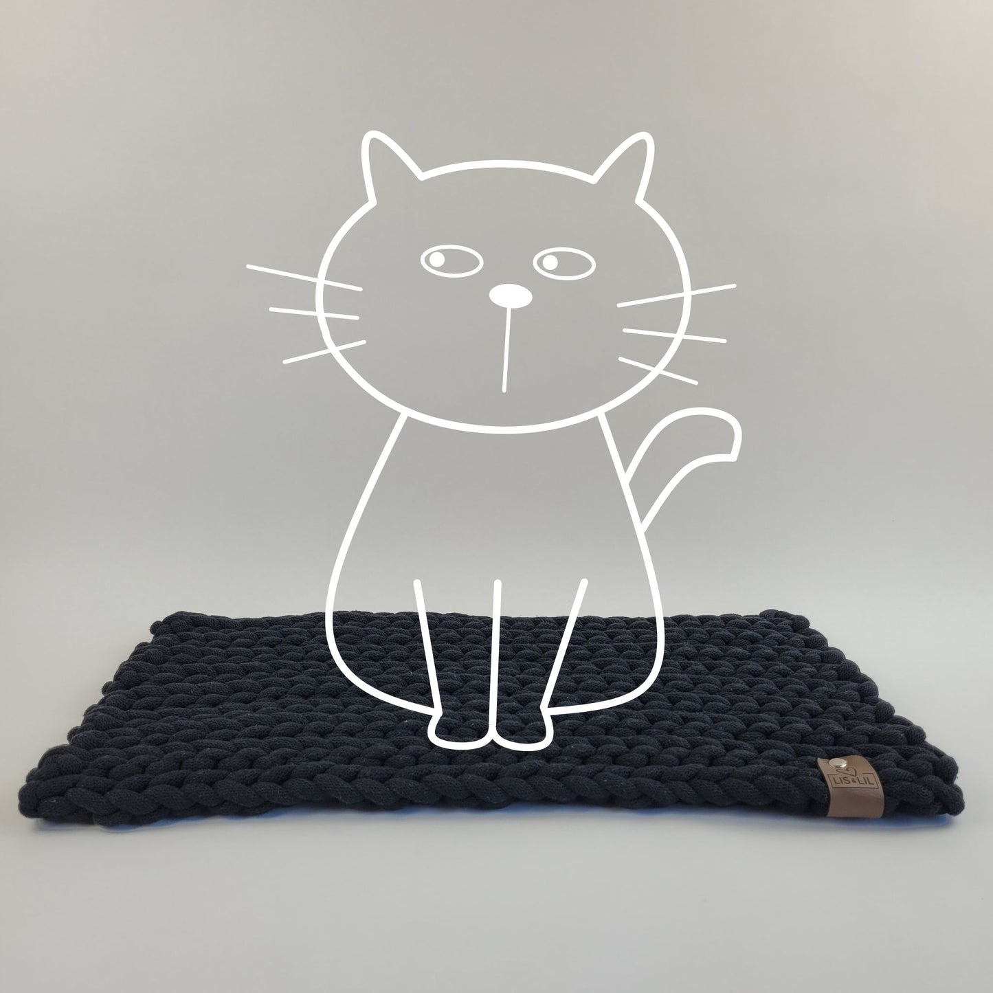 Katzenmatte "Schöne Aussicht" - schwarz