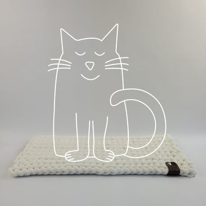 Katzenmatte "Schöne Aussicht" - weiß