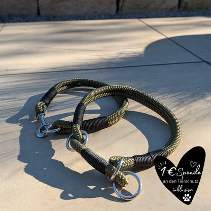 Hundehalsband olivgrün - schwarz