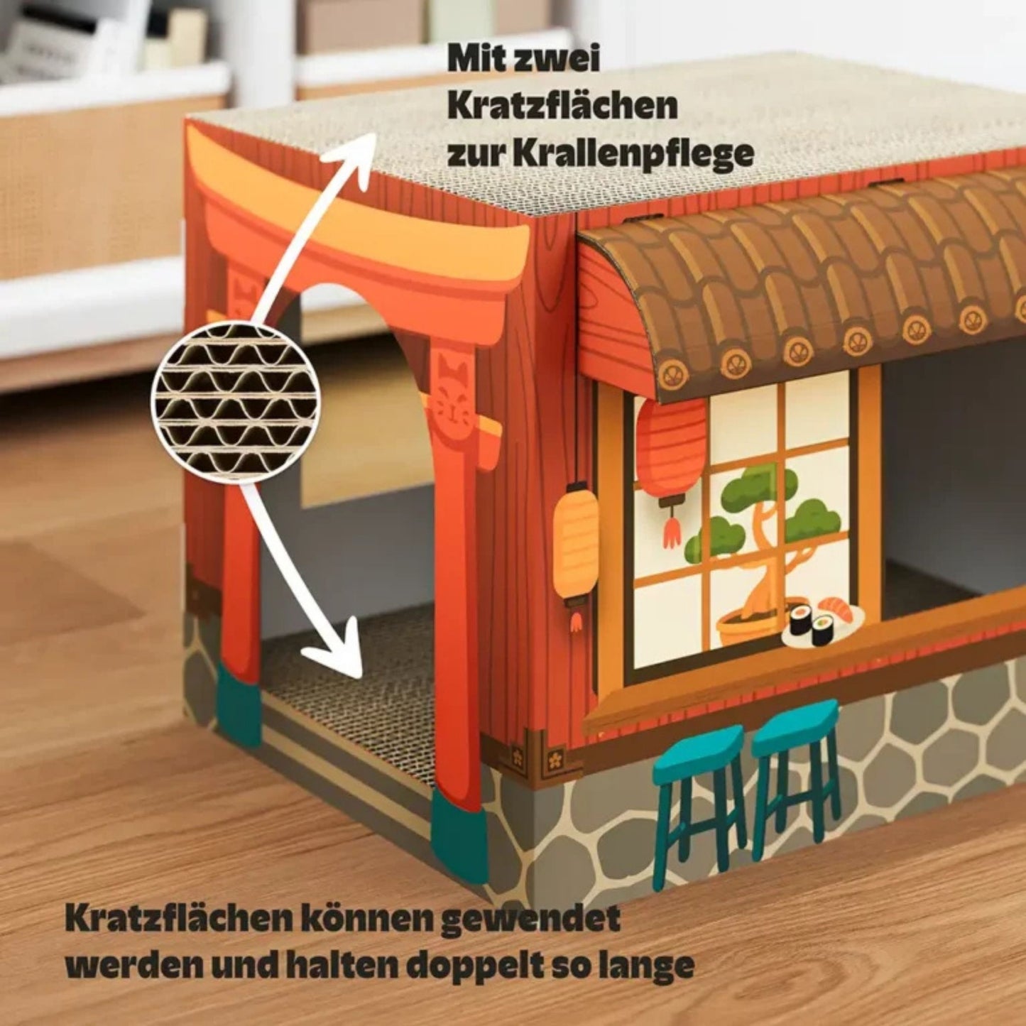 Sushi Restaurant Katzenhaus mit Kratzfläche