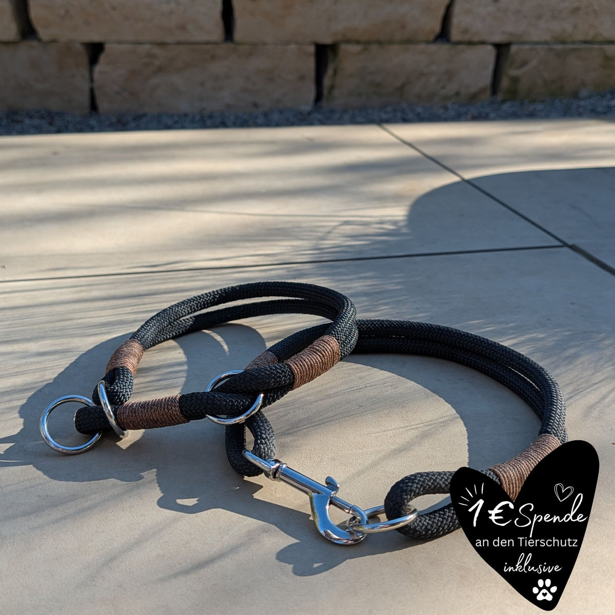 Hundehalsband schwarz - braun