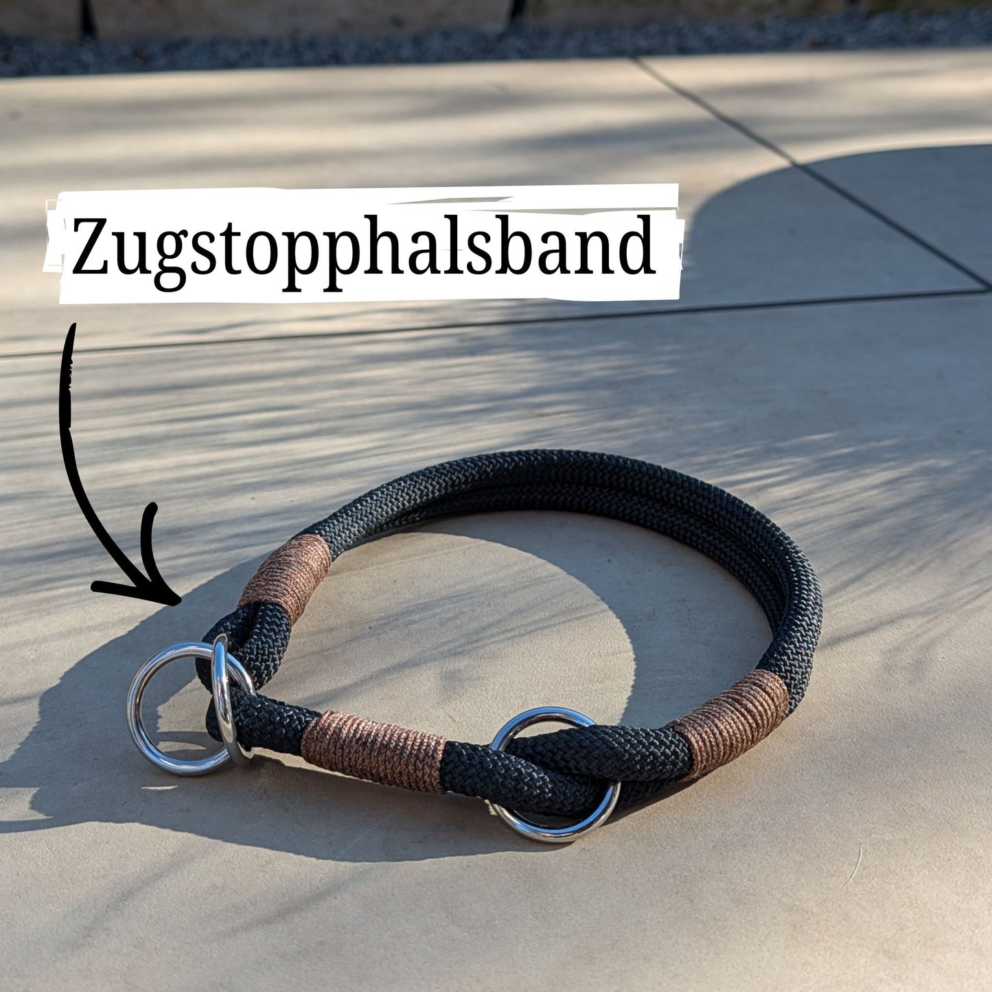 SET aus Leine und Halsband schwarz - braun
