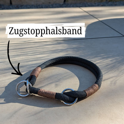 SET aus Leine und Halsband schwarz - braun